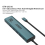 ONTEN UC616 7w1 hub - RJ45 / 2x USB-C / 4x USB-A na USB-C - petrol