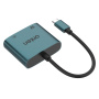 ONTEN UC288 adapter 2w1 - HDMI / RJ45 na USB-C - petrolowy
