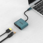 ONTEN UC288 adapter 2w1 - HDMI / RJ45 na USB-C - petrolowy