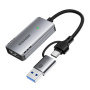 ESSAGER ES-CJK01 adapter wideo 2w1 - HDMI na USB-C / USB-A - ciemnoszary