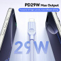 ESSAGER ES-X73 oplatany kabel ładujący i do transmisji danych - USB-C na Lightning - 2 m - zielono-różowy