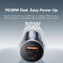 ESSAGER ES-CC24 ładowarka samochodowa z portami USB-C / USB-A - 30W - czarna