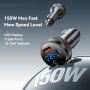 ESSAGER ES-CC26 ładowarka samochodowa z portami DC / USB-C / USB-A - 150W - czarna