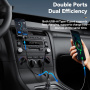 ESSAGER ES-CC20 Bluetooth FM transmitter samochodowy z portami USB-C / USB-A i kablem 3,5 mm jack - 35W - szary