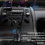 ESSAGER ES-CC20 Bluetooth FM transmitter samochodowy z portami USB-C / USB-A i kablem 3,5 mm jack - 35W - szary