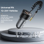ESSAGER ES-CC20 Bluetooth FM transmitter samochodowy z portami USB-C / USB-A i kablem 3,5 mm jack - 35W - szary