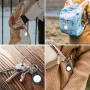 AhaStyle zestaw silikonowych etui z karabińczykiem do AirTag 1 / 2 - 2 szt. - czarno-różowy