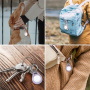 AhaStyle zestaw silikonowych etui z karabińczykiem do AirTag 1 / 2 - 4 szt. - fioletowo-różowy