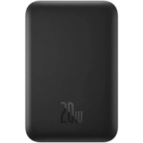 Baseus Magnetic Mini Air bezprzewodowa ładowarka MagSafe z portem USB-C - 6000 mAh - czarna