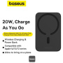 Baseus Magnetic Mini Air bezprzewodowa ładowarka MagSafe z portem USB-C - 6000 mAh - czarna