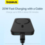 Baseus Magnetic Mini Air bezprzewodowa ładowarka MagSafe z portem USB-C - 6000 mAh - czarna