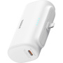 Baseus Kompaktowa powerbanka ze zintegrowanym złączem Lightning i portem USB-C - 5 000 mAh - biała