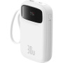 Powerbanka Baseus QPow2 zintegrowanymi kablami USB-C i portami USB-C / USB-A - 10 000 mAh - biała