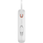 Powerbanka Baseus QPow2 zintegrowanymi kablami USB-C i portami USB-C / USB-A - 10 000 mAh - biała