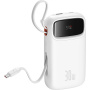 Powerbanka Baseus Qpow2 s integrovanými kabely USB-C a portami USB-C / USB-A - 20 000 mAh - biała