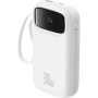 Powerbanka Baseus Qpow2 s integrovanými kabely USB-C a portami USB-C / USB-A - 20 000 mAh - biała