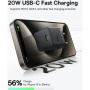 Baseus Kieszonkowa ładowarka sieciowa z portem USB-C - 20W - czarna