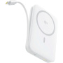 Baseus PicoGo Qi2 bezprzewodowa powerbanka MagSafe z wbudowanym kablem USB-C i portem USB-C - 10 000 mAh - biała
