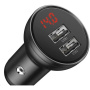 Baseus Cyfrowy Wyświetlacz ładowarka samochodowa z portami 2x USB-A - 24W - ciemnoszara