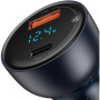 Baseus Specjalna samochodowa ładowarka z portami USB-C / USB-A - 65W - szara