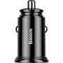 Baseus Okrągła Plastikowa samochodowa ładowarka z portami 2x USB-A - 30W - czarna