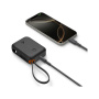 Powerbank Spigen Niezbędny z zintegrowanym kablem USB-C i portami USB-C / USB-A - 10 000 mAh - czarny