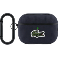 Lacoste Petit Pique Croc Logo Patch etui z karabińczykiem do AirPods Pro 3 - ciemnoniebieski