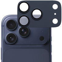 PanzerGlass FENDER hartowane szkło z metalową ramką do ochrony obiektywów aparatu do iPhone 17 Pro Max - ciemnoniebieski
