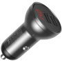 Baseus Cyfrowy Wyświetlacz ładowarka samochodowa z portami 2x USB-A - 24W - ciemnoszara