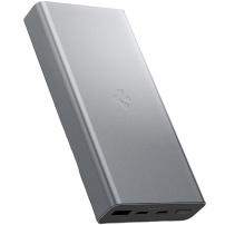 Spigen Niezbędna powerbanka z portami 2x USB-C / USB-A - 20 000 mAh - szara