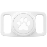 XDcase silikonowe etui do mocowania na obroży do AirTag 1 / 2 - biały
