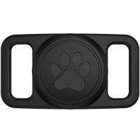XDcase silikonowe etui do mocowania na obroży dla AirTag 1 / 2 - czarne