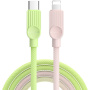 ESSAGER ES-X73 oplatany kabel ładujący i do transmisji danych - USB-C na Lightning - 2 m - zielono-różowy