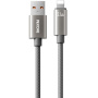 WEKOME WDC-63i pleciony kabel do ładowania i transmisji danych - USB-A do Lightning - 1,2 m - szary