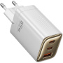 Toocki TCT65 adapter do szybkiego ładowania z portami 2x USB-C / USB-A - 65W - biały