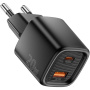 ESSAGER ES-CD54 mini adapter do szybkiego ładowania z portami USB-C / USB-A - 20W - czarny