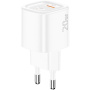ESSAGER ES-CD54 mini adapter do szybkiego ładowania z portami USB-C / USB-A - 20W - biały
