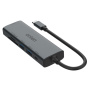 ONTEN UC120 6w1 hub - slot na kartę SD / TF / USB-C / 3x USB-A na USB-C - szary