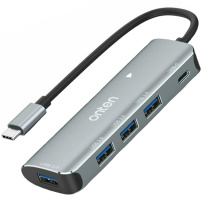 ONTEN OTN-95116S 5w1 hub - USB-C / 4x USB-A na USB-C - szary