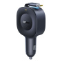 Baseus PrimeTrip VR2 zestaw ładowarki samochodowej z portem USB-C i wysuwanego kabla USB-C - 60W - 0,8 m - czarny