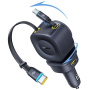 Baseus PrimeTrip VR2 Max zestaw ładowarki samochodowej z portami USB-C / USB-A i wysuwanymi kablami USB-C - 163W - 0,8 m - czarna