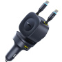 Baseus PrimeTrip VR2 Max zestaw ładowarki samochodowej z portami USB-C / USB-A i wysuwanymi kablami USB-C - 163W - 0,8 m - czarna