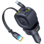 Baseus PrimeTrip VR2 Max zestaw ładowarki samochodowej z portami USB-C / USB-A i wysuwanymi kablami USB-C - 163W - 0,8 m - czarna