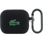 Lacoste Croc Logo silikonowe etui z karabińczykiem do AirPods Pro 3 - czarne