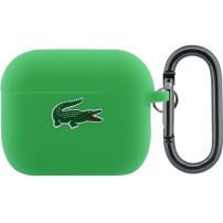 Lacoste Croc Logo silikonowe etui z karabińczykiem do AirPods Pro 3 - zielone