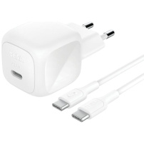 BELKIN Boost Charge zestaw ładujący z adapterem z portem USB-C i kablem USB-C do USB-C - 45W - biały