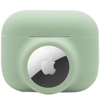 2w1 silikonowe ochronne opakowanie do AirPods Pro / AirTag 1 / 2 - oliwkowe