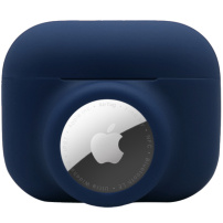 2w1 silikonowe ochronne opakowanie do AirPods Pro / AirTag 1 / 2 - ciemnoniebieskie