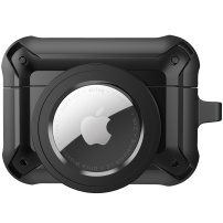 Super wytrzymałe etui ochronne 2w1 dla AirPods Pro / AirTag 1 / 2 - czarny