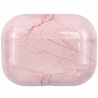 Twarda plastikowa marmurowa osłona dla AirPods Pro - różowy